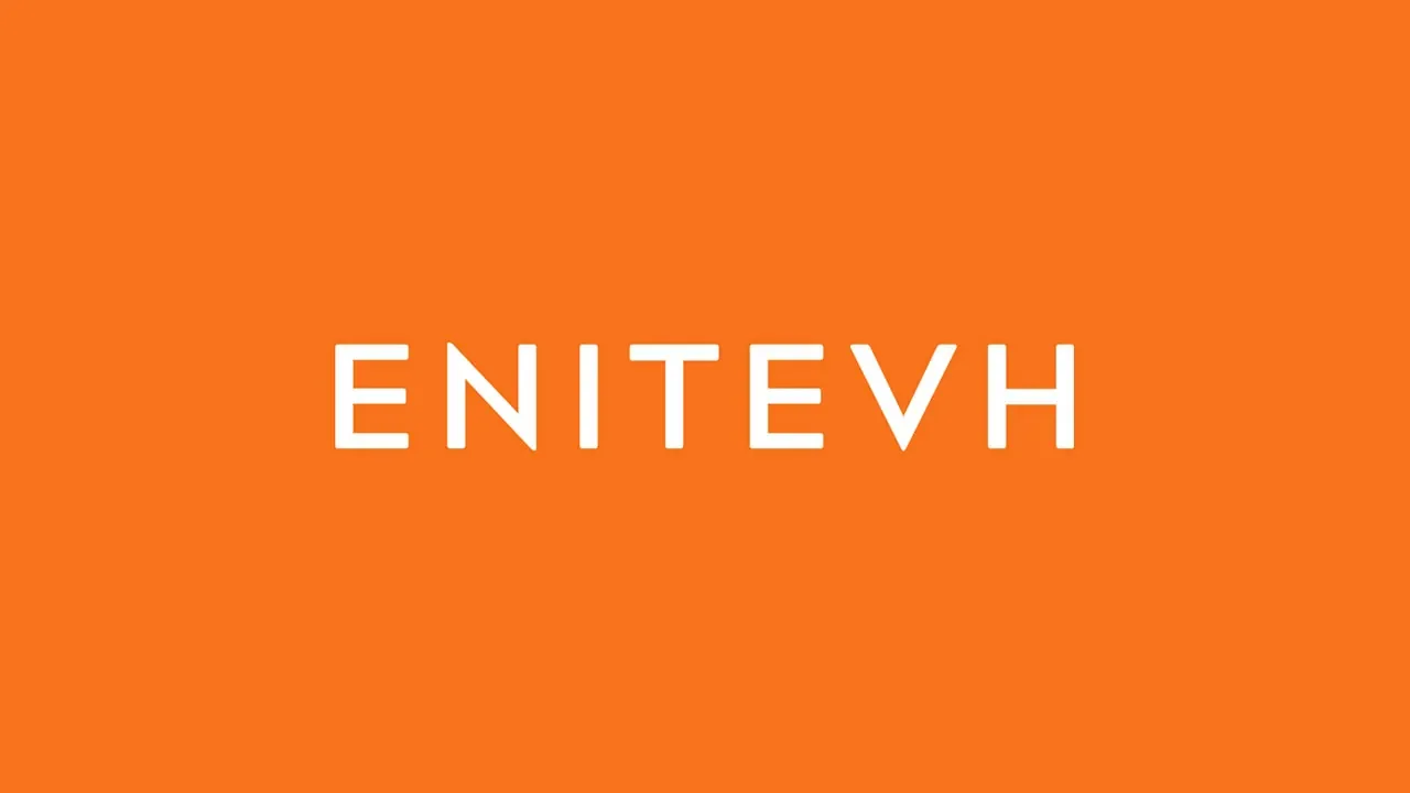 Enitevh wordmark in white on orange