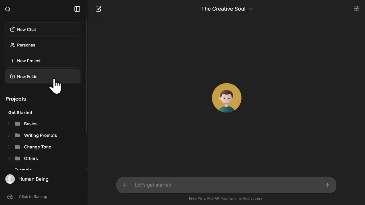 Get Started app interface