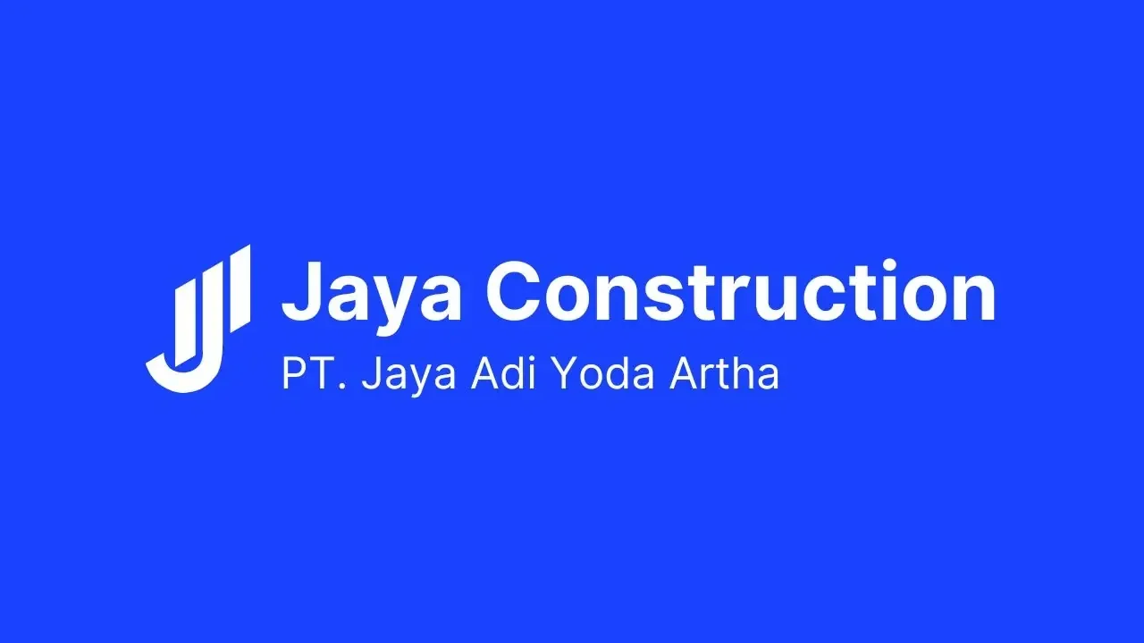 Jaya Construction logo in white on blue