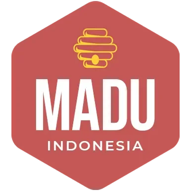 Madu Indonesia hexagon logo with a honeycomb
