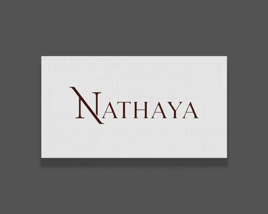 Nathaya wordmark on a card