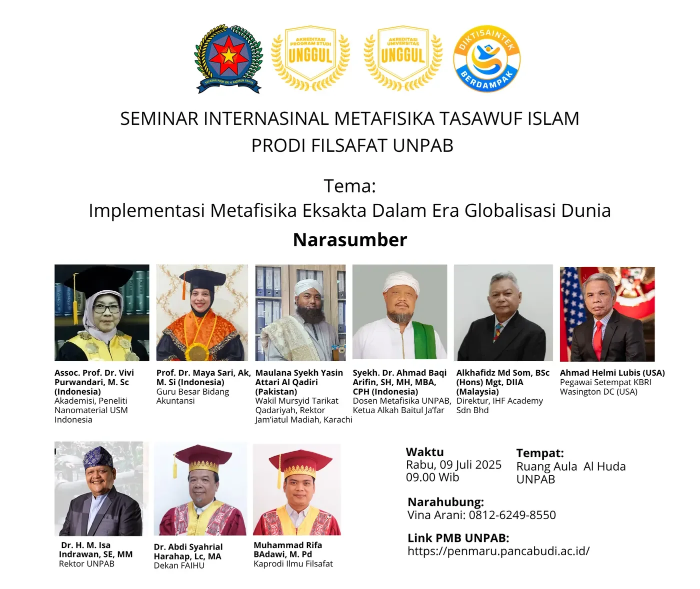 Poster for an international seminar on Islamic metaphysics