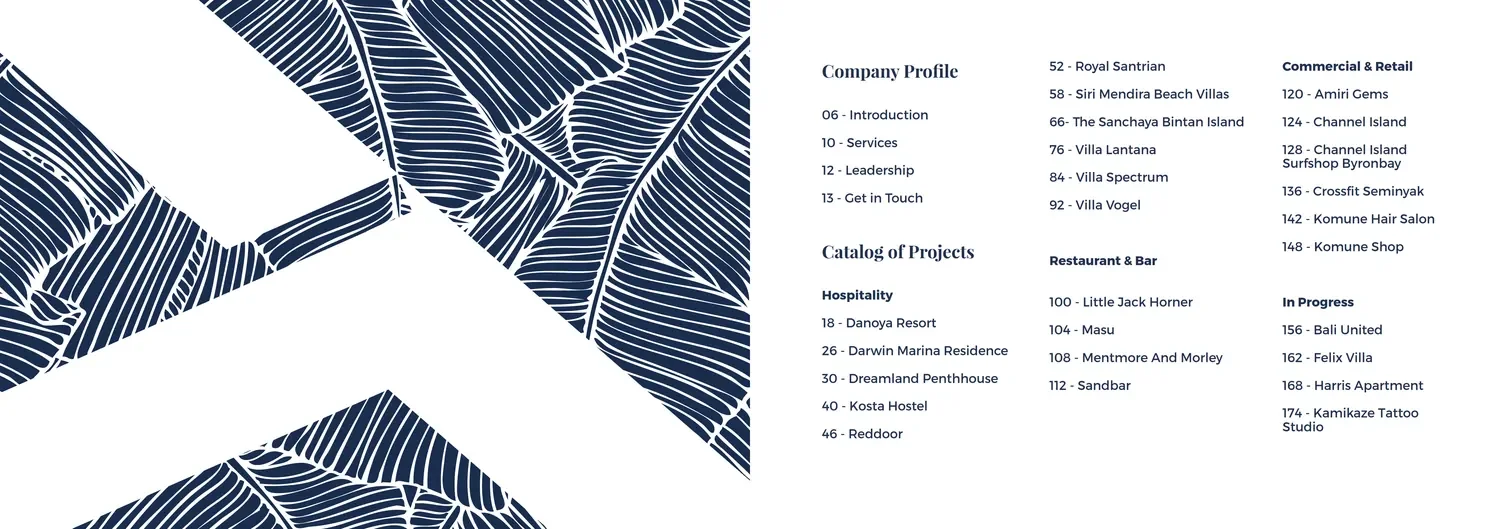 Contents: company profile and catalogue of projects by category