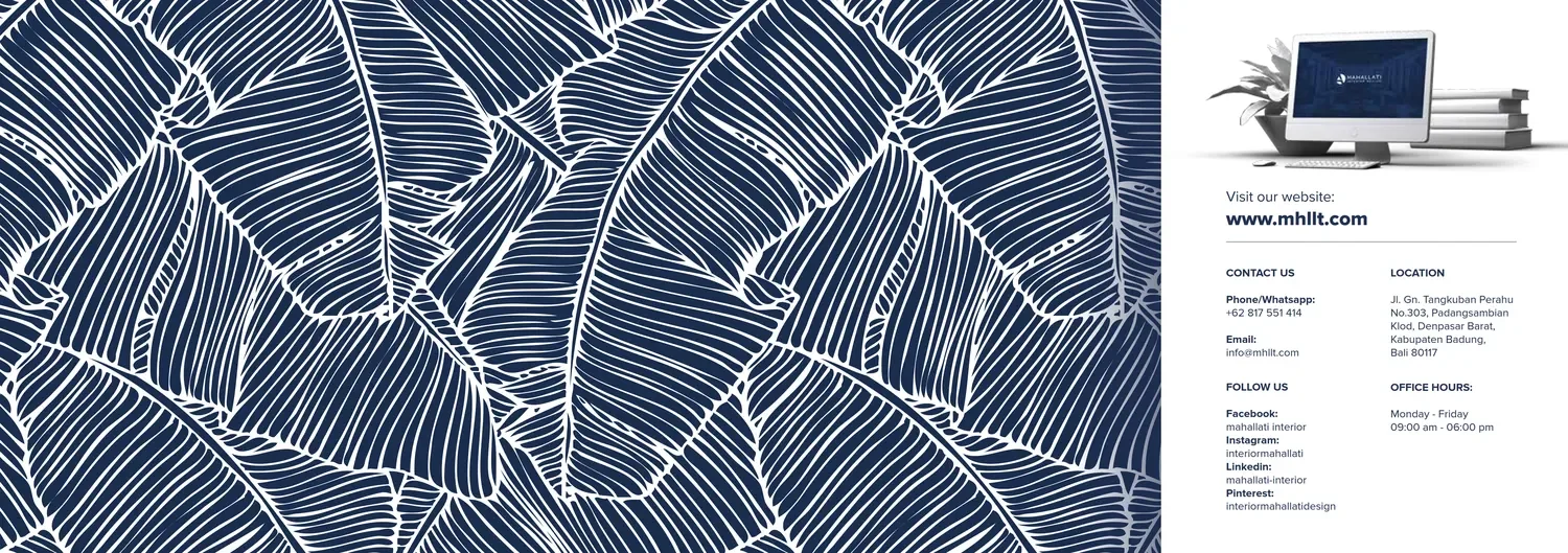 Banana-leaf pattern and contact page