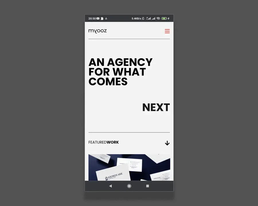 Agency website on a phone